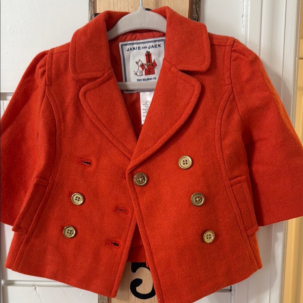 Janie and Jack Orange Peacoat